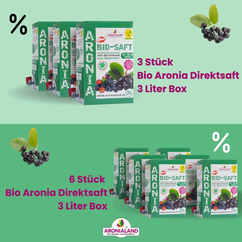 Bio-Aroniasaft 3L – 100 % Direktsaft aus Österreich, 1.629 mg OPC pro 50 ml, Ansicht 10