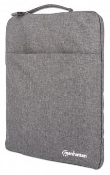 Manhattan Seattle Laptop Sleeve 15.6, Grey, Padded, Extra Soft Internal Cushioning, Main Compartment with double zips von LumaTech