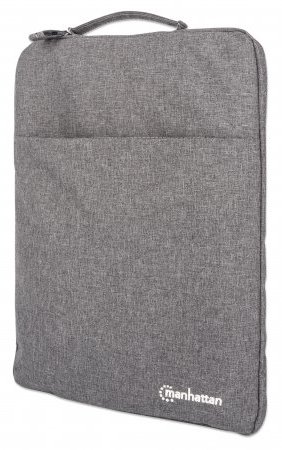 Manhattan Seattle Laptop Sleeve 15.6, Grey, Padded, Extra Soft Internal Cushioning, Main Compartment with double zips