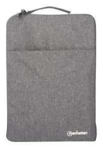 Manhattan Seattle Laptop Sleeve 15.6, Grey, Padded, Extra Soft Internal Cushioning, Main Compartment with double zips, Ansicht 3