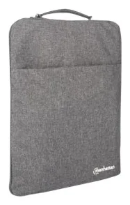 Manhattan Seattle Laptop Sleeve 15.6, Grey, Padded, Extra Soft Internal Cushioning, Main Compartment with double zips, Ansicht 4