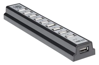 Manhattan USB-A 10-Port Desktop Hub, 10x USB-A Ports, 480 Mbps (USB 2.0), Ansicht 2