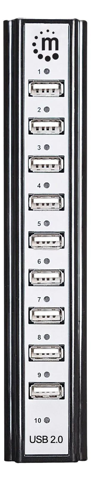Manhattan USB-A 10-Port Desktop Hub, 10x USB-A Ports, 480 Mbps (USB 2.0), Ansicht 3