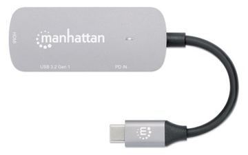 Manhattan USB-C Dock/Hub, Ports (x3):  HDMI, USB-A and USB-C, With Power Delivery (100W) von LumaTech