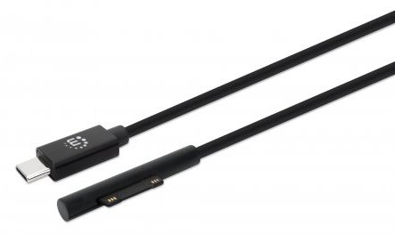 Manhattan USB-C to Surface Connect Cable, 1.8m, Male to Male. 15V/3A, Black, Lifetime Warranty, Polybag - USB-Kabel