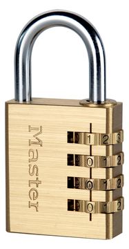 MasterLock 40 mm breites Vorhängeschloss mit individuell einstellbarer Zahlenkombination; Messingoberflche von LumaTech