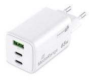 MEDIARANGE Ladegerät 65W 3-Port 1x USB-A/2x USB-C GaN weiß