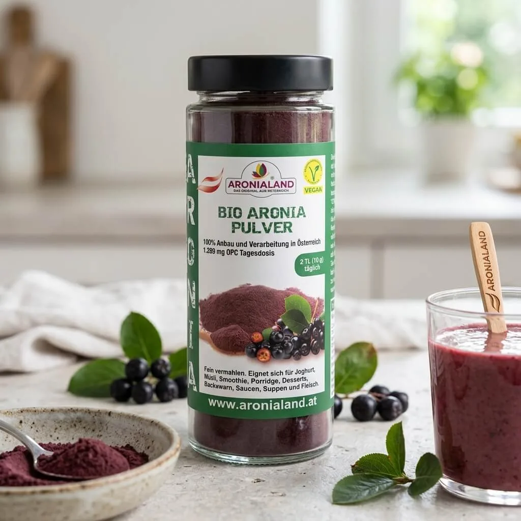 Bio Aronia Pulver 185g (1289 mg OPC/ 2 TL), Ansicht 2