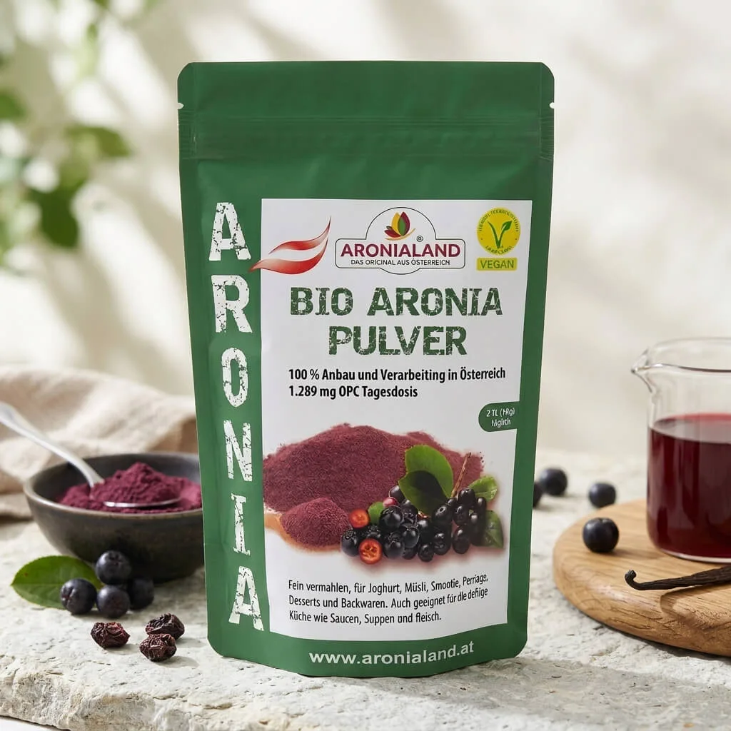 Bio Aronia Pulver 750g (645mg OPC/ TL) — Bild 3