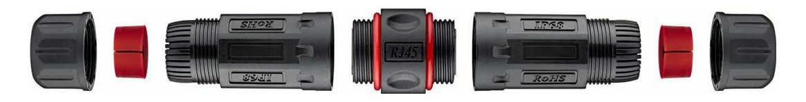 MicroConnect KON523 - RJ45 - Schwarz - Cat6 - IP68 - 10 g - 1 Stück(e)