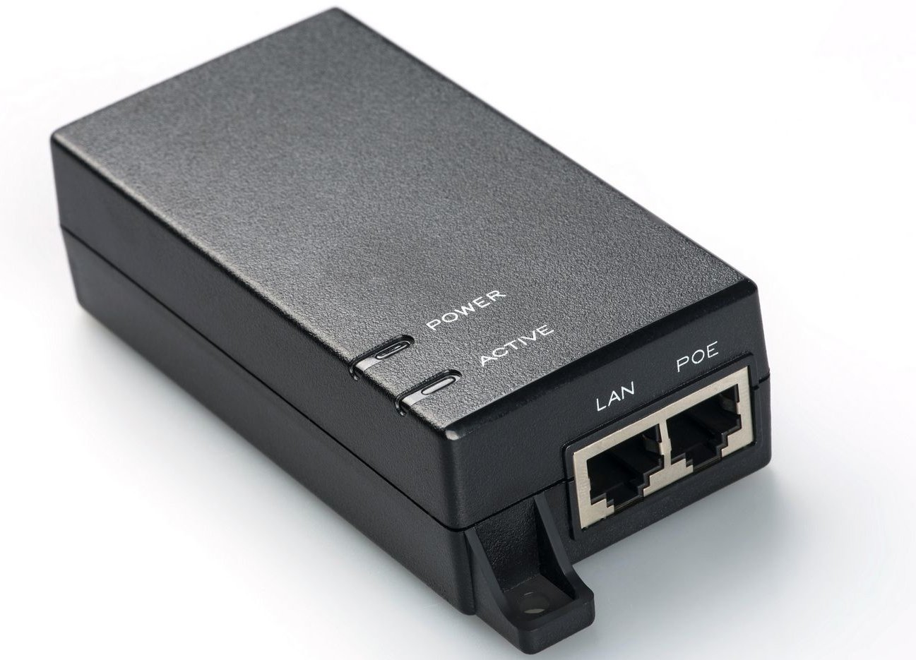MicroConnect POEINJ-15W - 10 Gigabit Ethernet - 10 Mbit/s - 10/100 - IEEE 802.3af - Cat5 - Schwarz