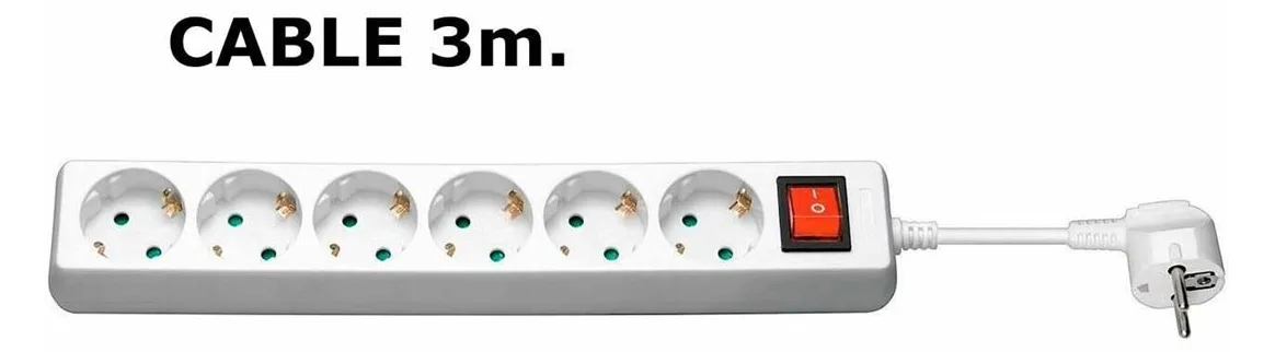 MicroConnect Steckdosenleiste - Eingabe, Eingang Stromversorgung - 3 m, Ansicht 2