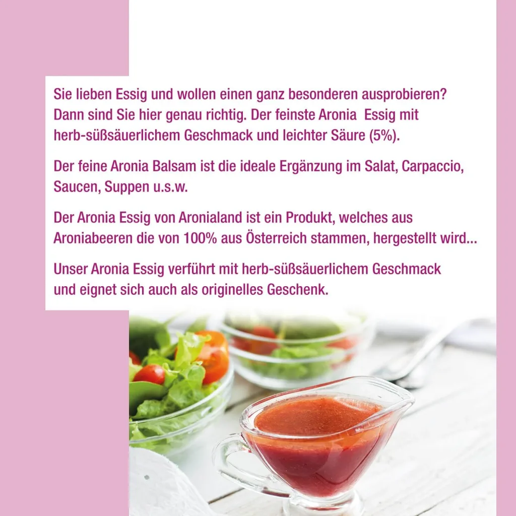 Aronia Essig 500ml — Bild 5