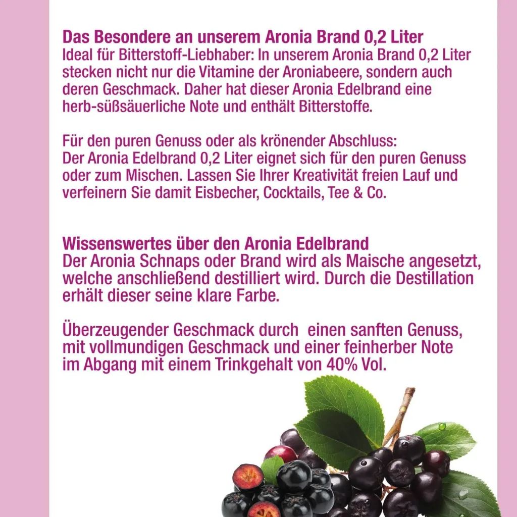 Aroniabrand 200ml Gold Prämiert — Bild 2