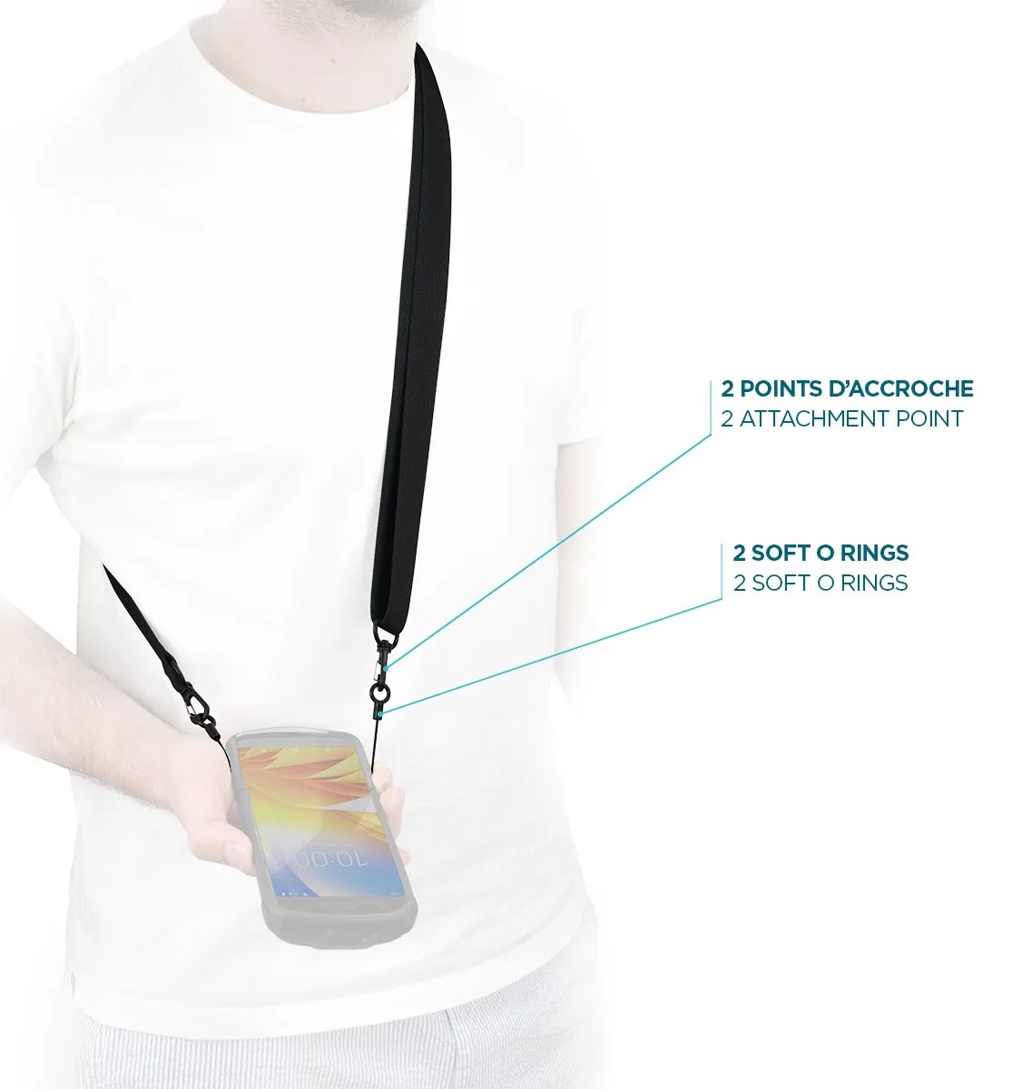 Mobilis Schultergurt für Tragetasche - with 2 soft rings, 2 attachment points, Ansicht 2