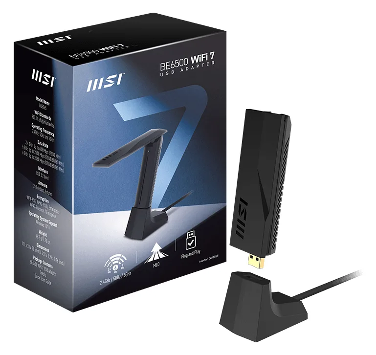 MSI BE6500 WiFi7 USB Stick - Dongle, Ansicht 3