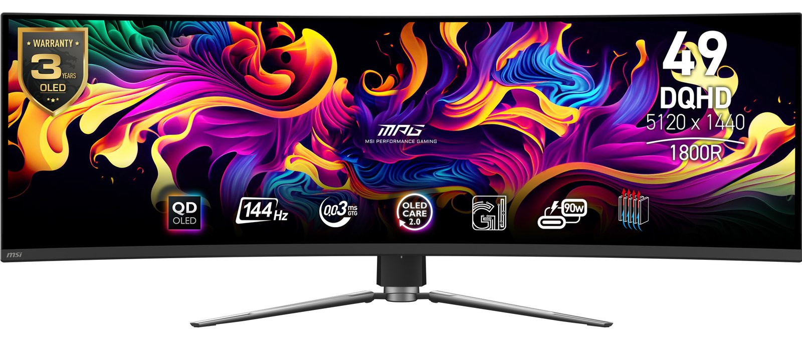 MSI MPG 491CQPDE QD-OLED - OLED-Monitor - Gaming - gebogen - 124.46 cm (49)