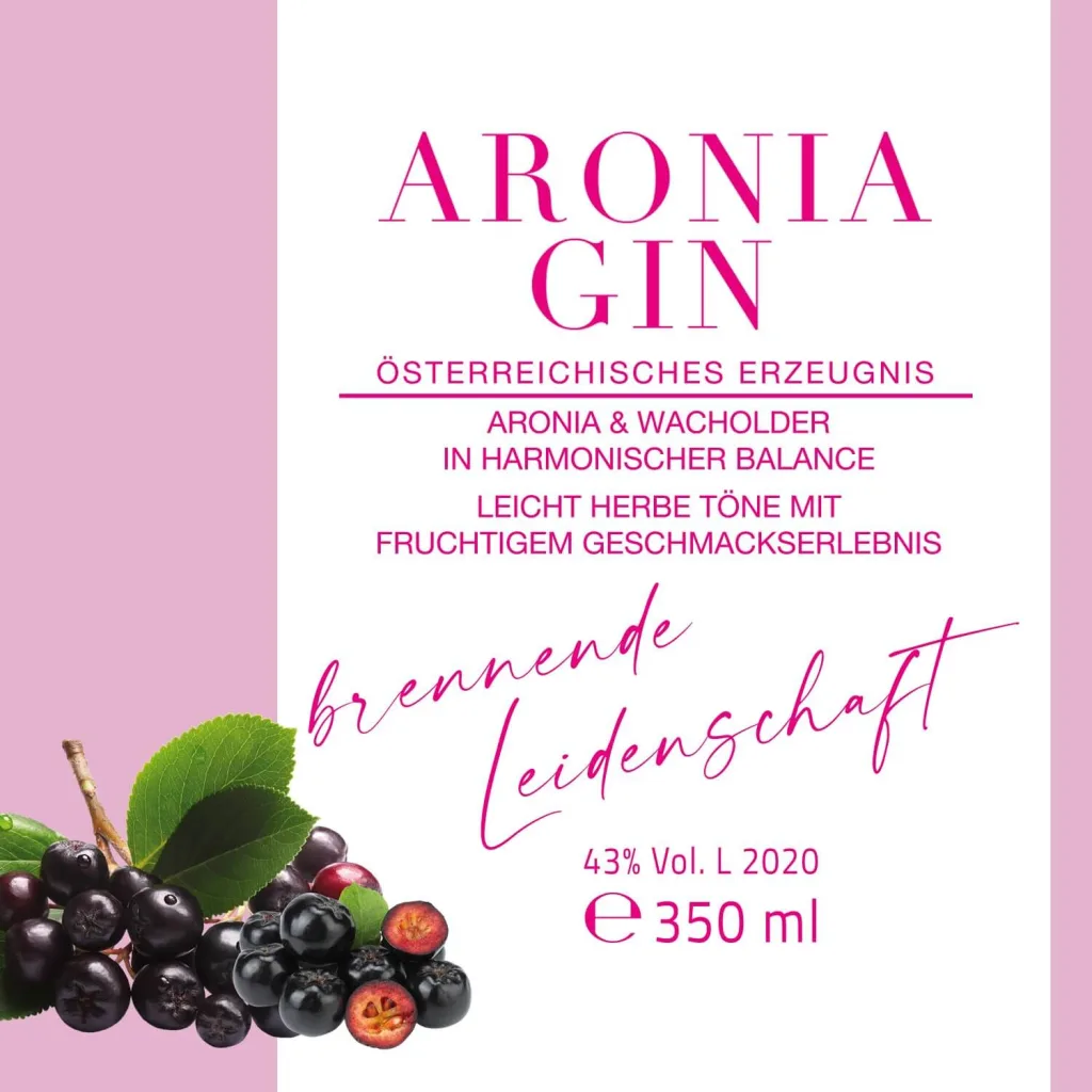 Aronia Dry Gin 500 ml Gold Prämiert — Bild 2