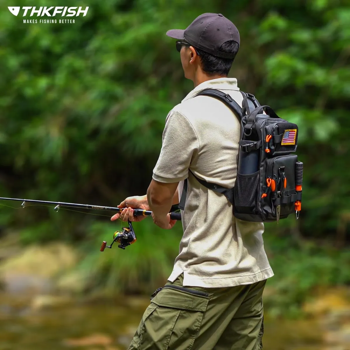 THKFISH Angelrute und Rolle Combo mit Rucksack, Teleskop-Angelrute Spinnrolle Kit mit Angelködern, Zange und Fischlippengreifer für Erwachsene — Bild 7