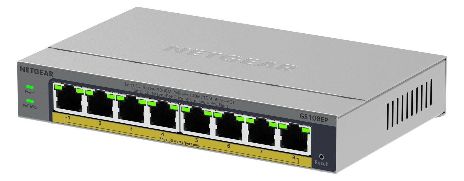 Netgear Easy Smart GS108EP - Switch - L3 - Smart - 8 x 10/100/1000 (PoE+)