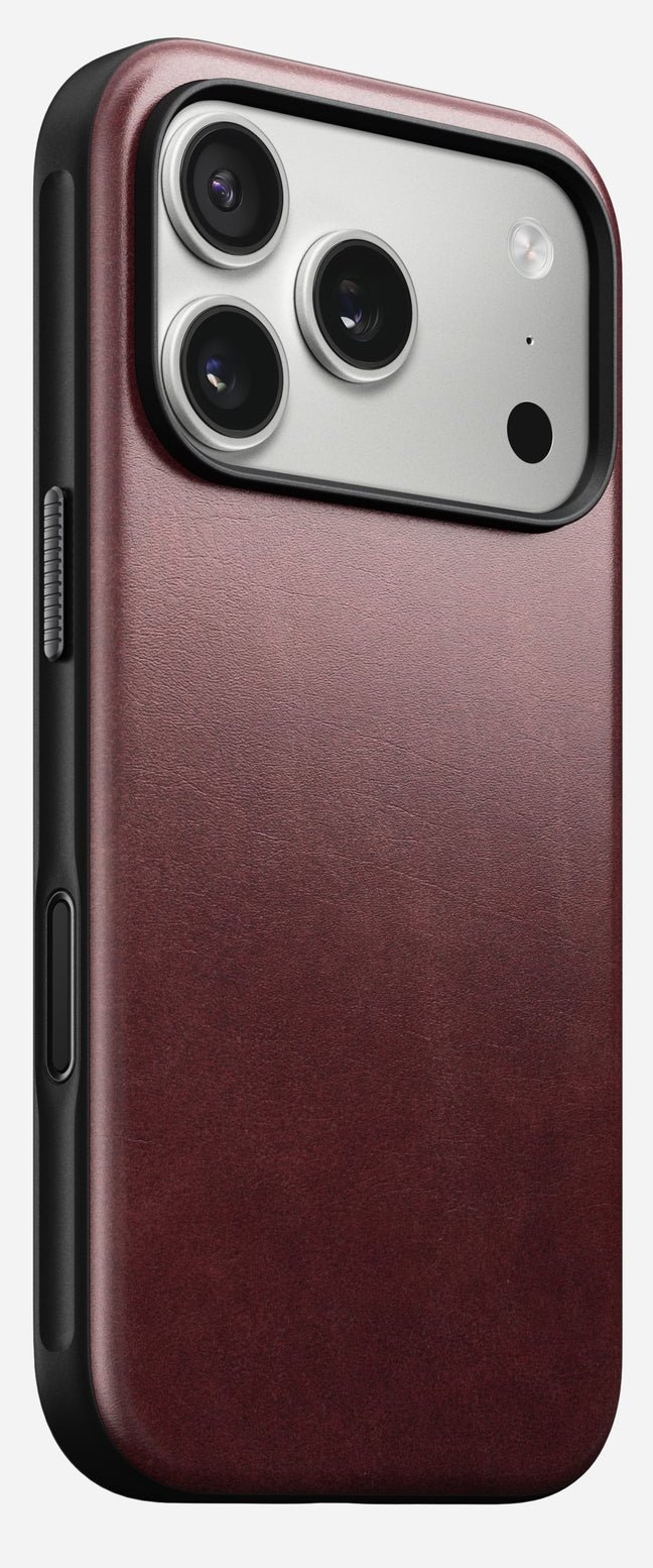 Nomad Modern Leather Case iPhone 17 Pro Burgundy Horween