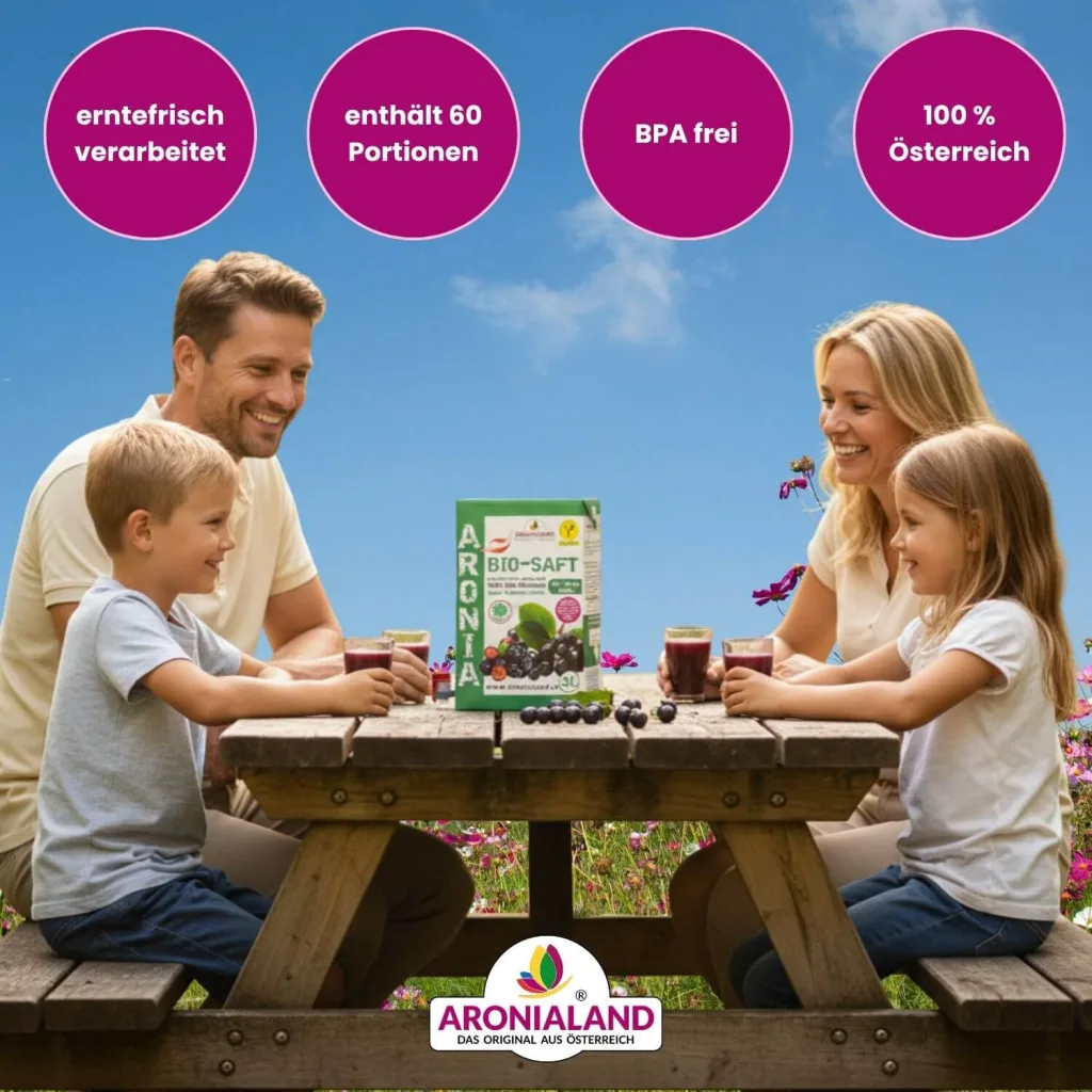 Bio-Aroniasaft 3 x 3L – 100 % Direktsaft aus Österreich, 1.629 mg OPC pro 50 ml, Ansicht 7