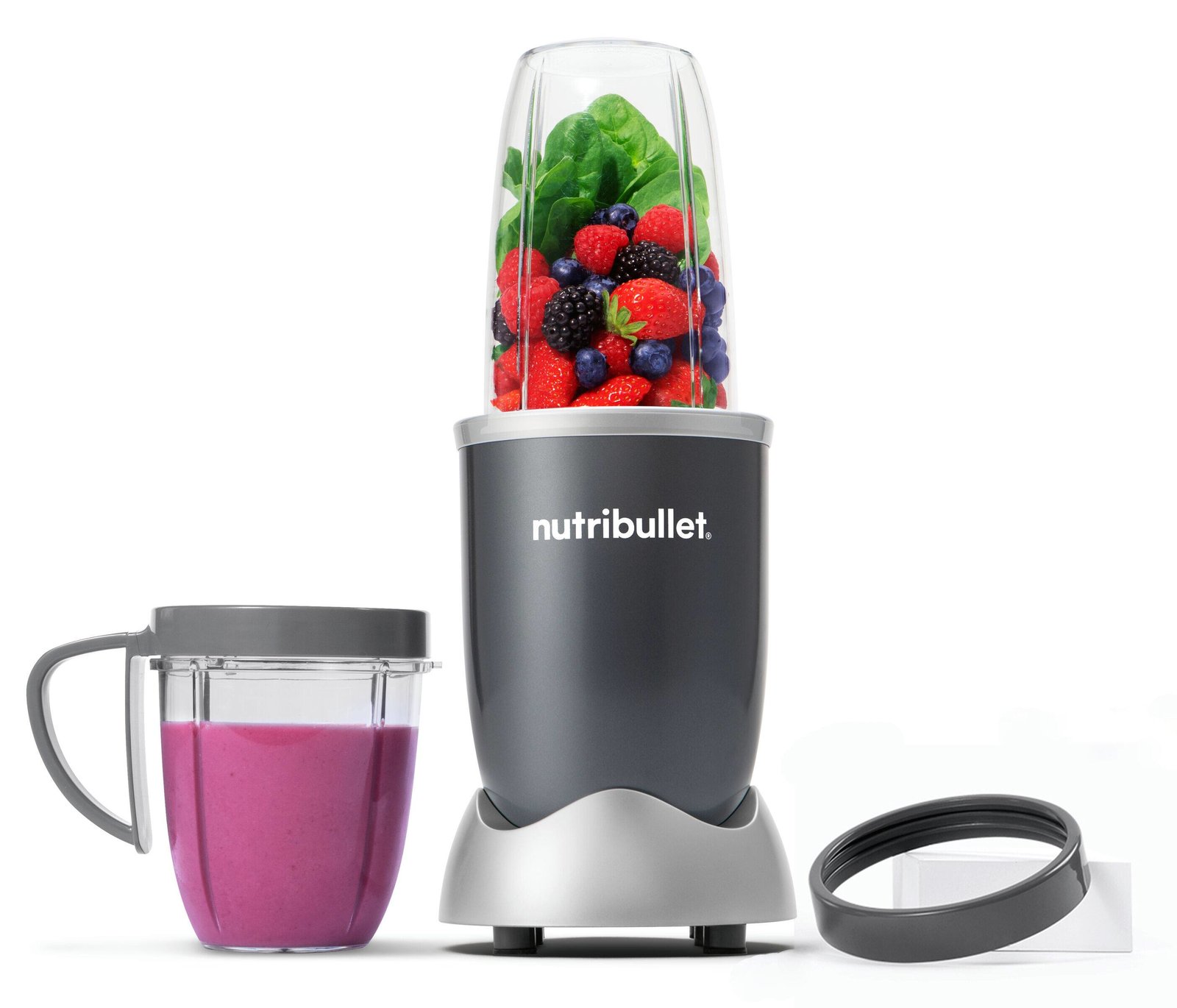NutriBullet NB606DG - Tischplatten-Mixer - 0,7 l - Eis-Crusher - 600 W - Silber