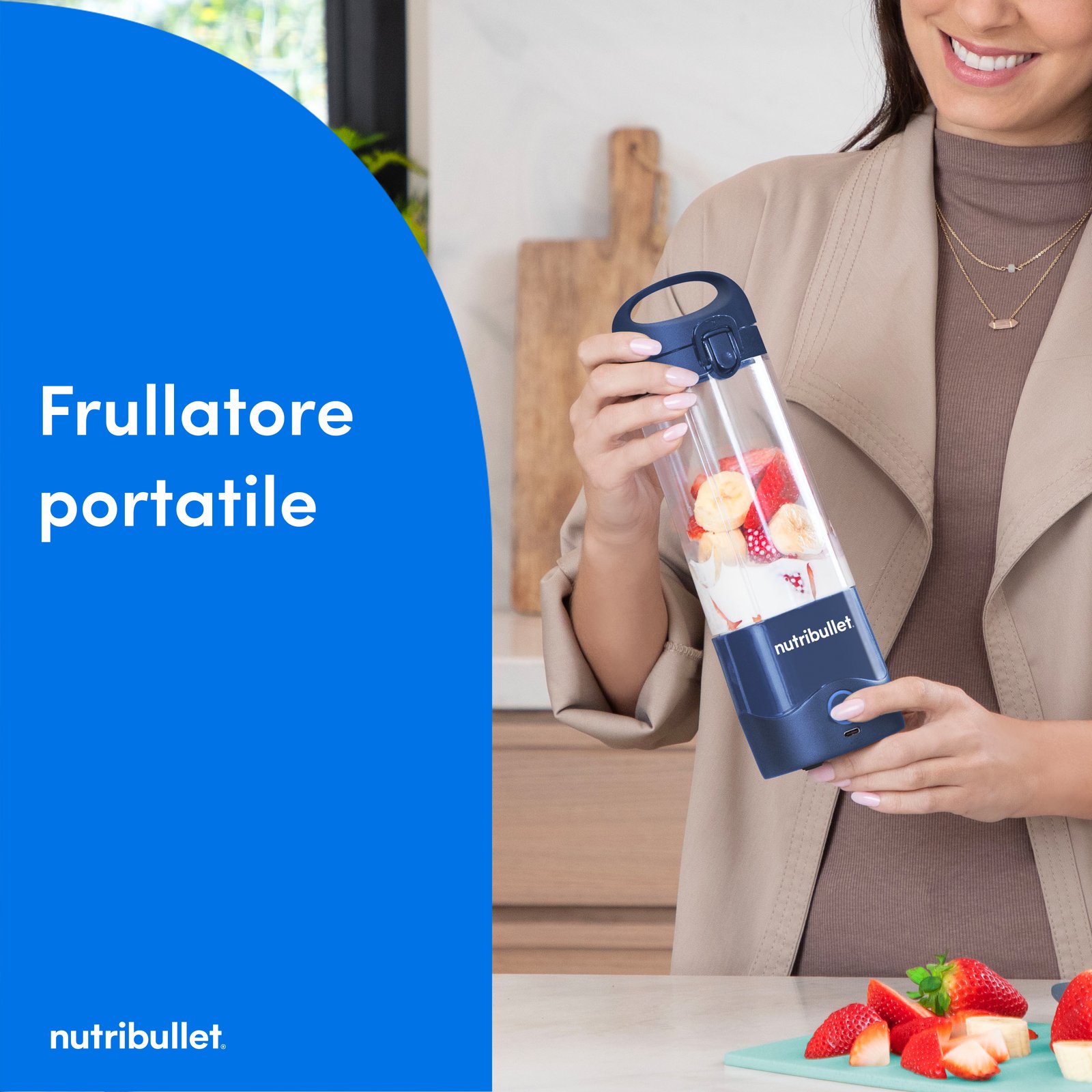 NutriBullet Portable Smoothie Maker navy blau