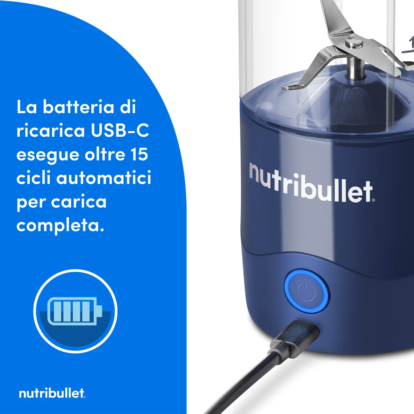 NutriBullet Portable Smoothie Maker navy blau, Ansicht 2