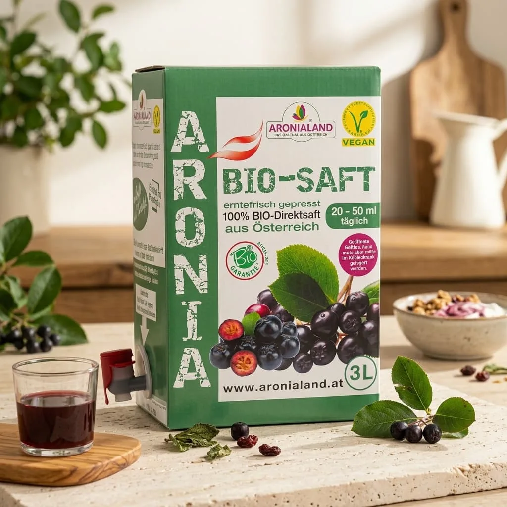 Bio-Aroniasaft 6 x 3L – 100 % Direktsaft aus Österreich, 1.629 mg OPC pro 50 ml, Ansicht 2