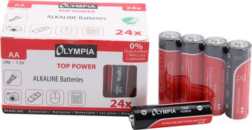 Olympia 40179 - AA - Alkali - 24 Stück(e) - 7 Jahr(e) - Schwarz - Rot - Fensterbox von LumaTech