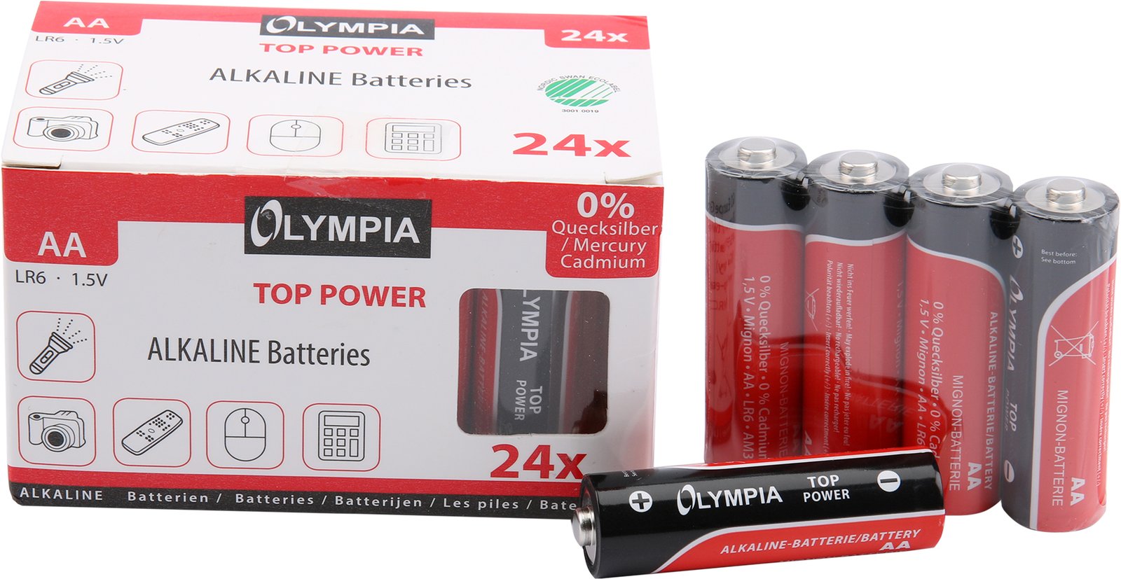 Olympia 40179 - AA - Alkali - 24 Stück(e) - 7 Jahr(e) - Schwarz - Rot - Fensterbox