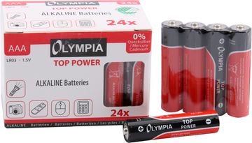 Olympia 40180 - AAA - Alkali - 24 Stück(e) - 7 Jahr(e) - Schwarz - Rot - Fensterbox von LumaTech