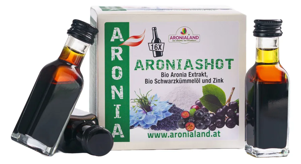 ARONIA SHOT - Immun Aktiv Drink mit Bio Aronia Extrakt, Bio Schwarzkümmelöl und Zink, Ansicht 2