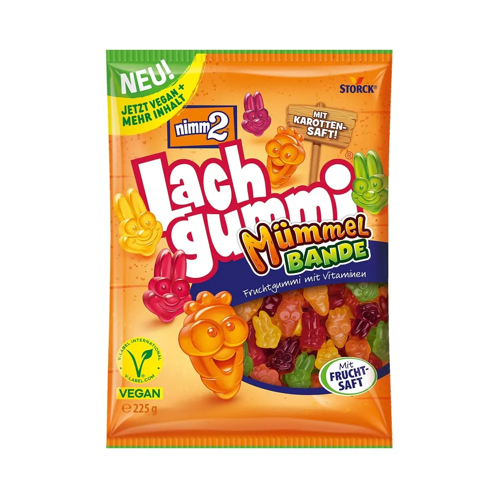 nimm2 Lachgummi Mümmelbande – 1 x 225 g – Veganes Fruchtgummi mit Vitaminen, Frucht- und Gemüsesaft – Süßigkeit in sechs Geschmacksrichtungen — Bild 2