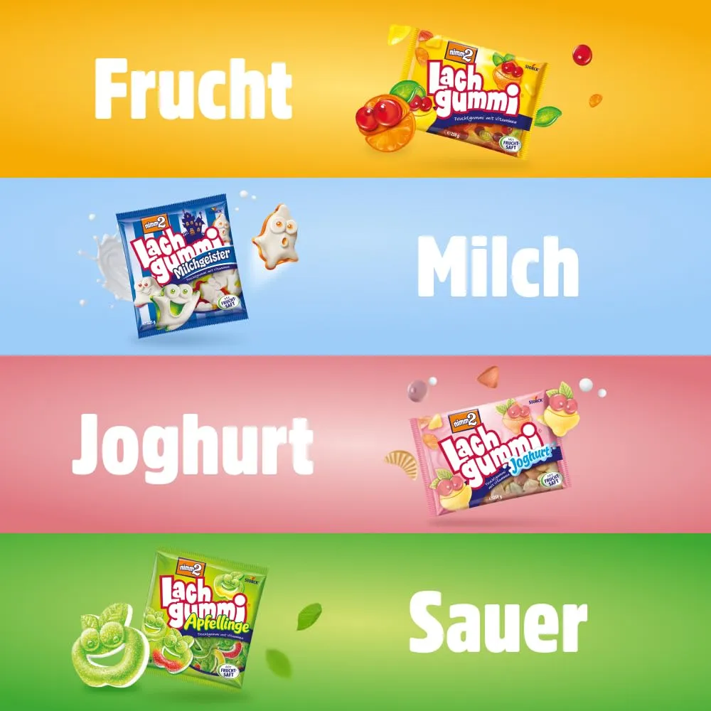nimm2 Lachgummi Mümmelbande – 1 x 225 g – Veganes Fruchtgummi mit Vitaminen, Frucht- und Gemüsesaft – Süßigkeit in sechs Geschmacksrichtungen — Bild 6