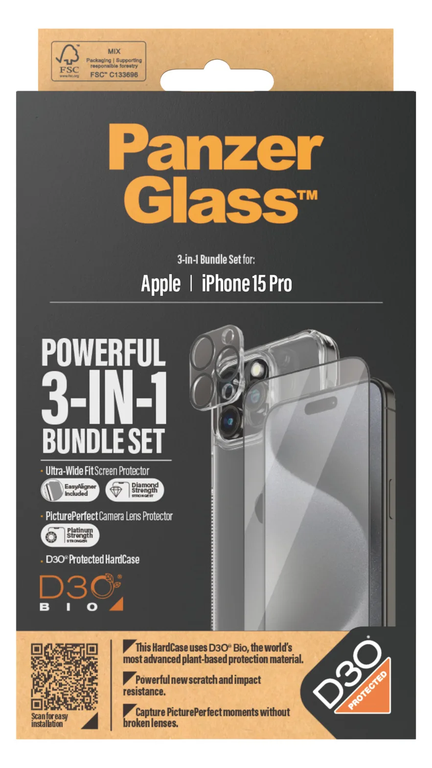 PanzerGlass 3-in-1 Pack - Schutzkit für Display / Objektiv / Rückseite für Handy, Ansicht 3