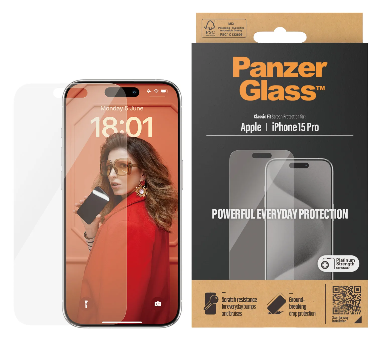 PanzerGlass Bildschirmschutz für Handy - klassische Passform - 141,71 x 65,7 mm, Ansicht 4
