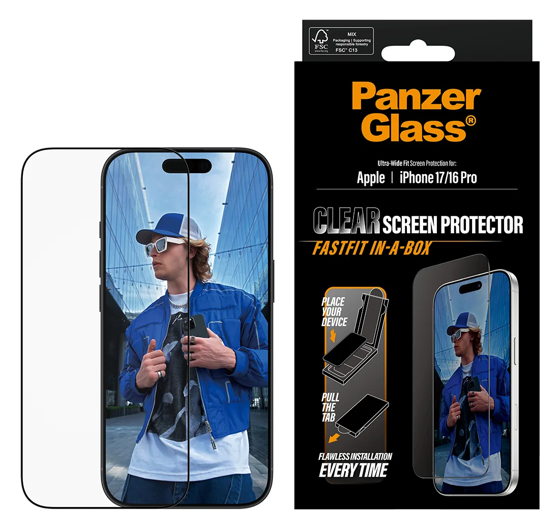 PanzerGlass Bildschirmschutz für Handy - ultra-wide fit with FASTFIT IN-A-BOX - 145,75 x 67,64 mm 0,71 mm, Ansicht 2