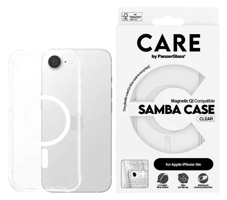PanzerGlass CARE - iPhone 16e Case - kompatibel mit MagSafe - Thermoplastisches Polyurethan (TPU) - Weiß, Ansicht 3