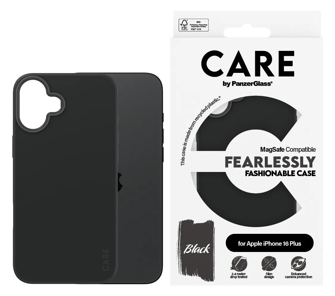 PanzerGlass CARE by PanzerGlass - Hintere Abdeckung für Apple iPhone 16 Plus - kompatibel mit MagSafe - schwarz, Ansicht 3