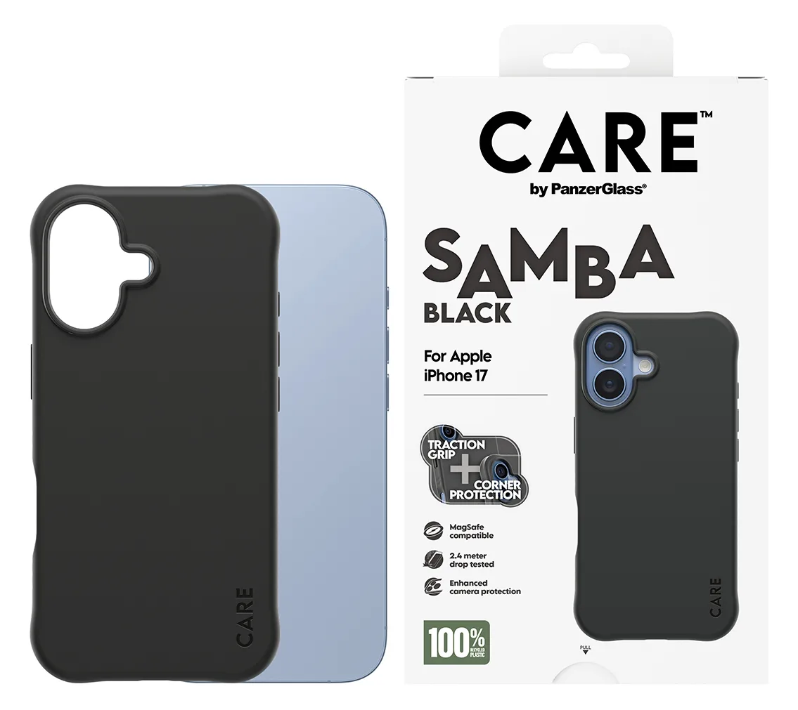 PanzerGlass CARE by PanzerGlass Samba - Hintere Abdeckung für Mobiltelefon - MagSafe-Kompatibilität - TPU - schwarz Apple - iPhone 17, Ansicht 2