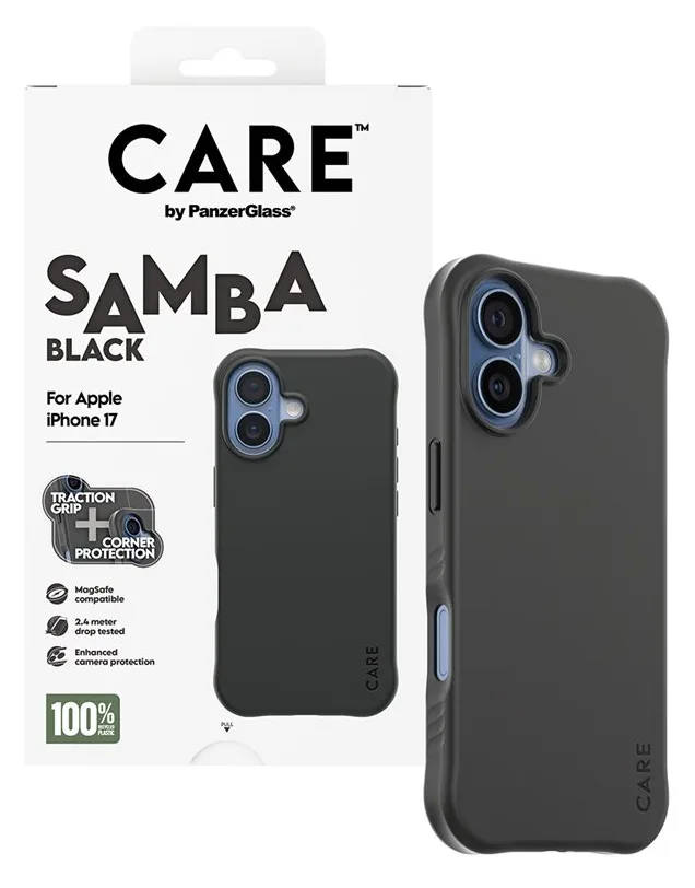 PanzerGlass CARE by PanzerGlass Samba - Hintere Abdeckung für Mobiltelefon - MagSafe-Kompatibilität - TPU - schwarz Apple - iPhone 17, Ansicht 3