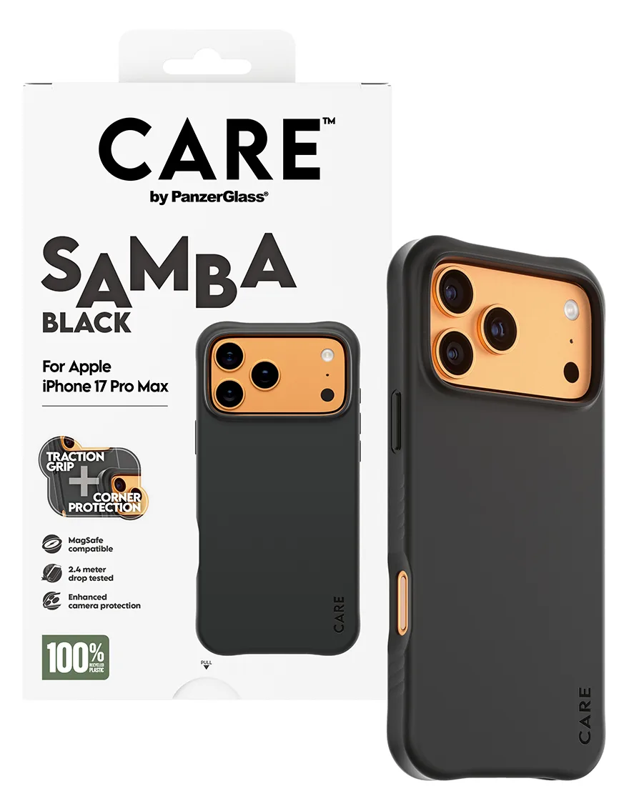 PanzerGlass CARE by PanzerGlass Samba - Hintere Abdeckung für Mobiltelefon - MagSafe-Kompatibilität - TPU - schwarz Apple - iPhone 17 Pro Max, Ansicht 2