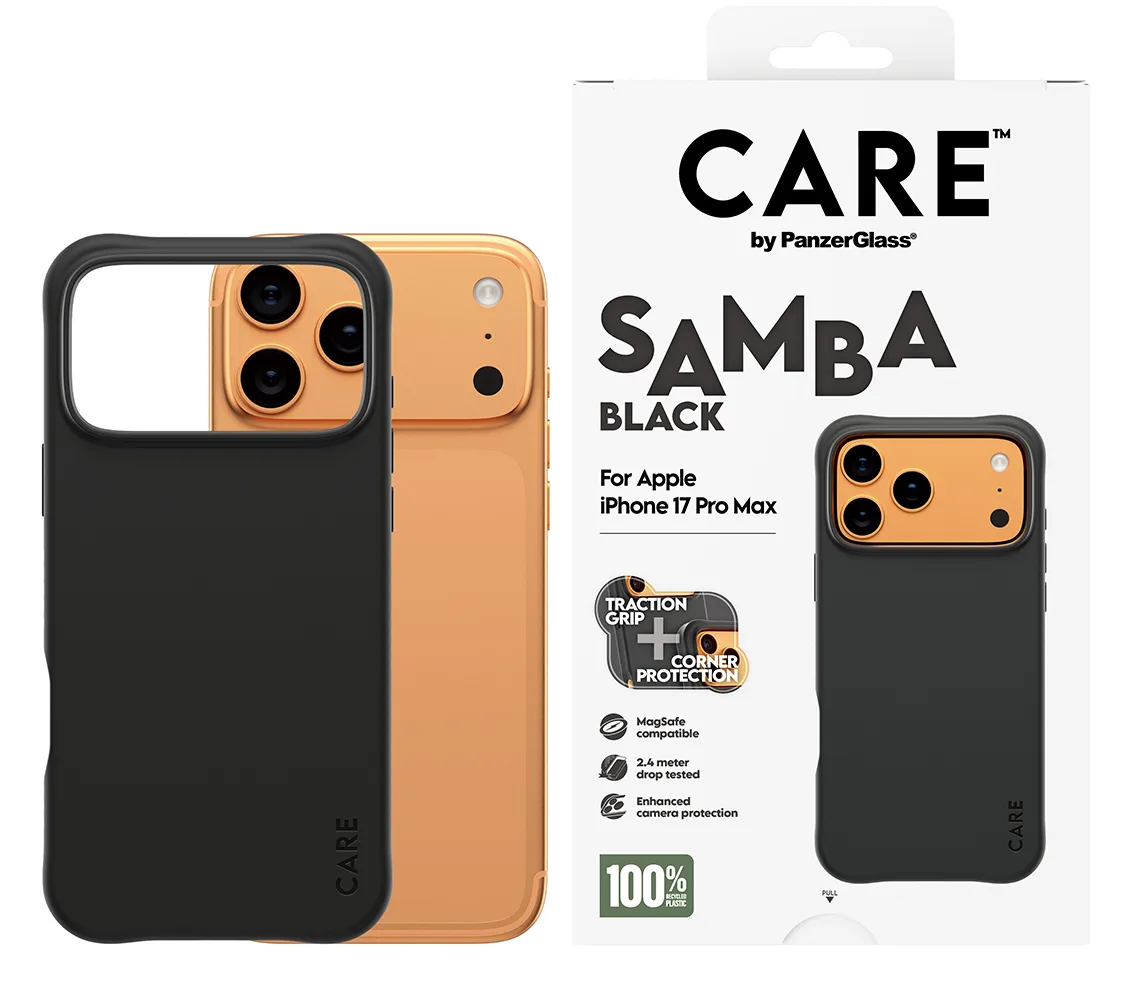 PanzerGlass CARE by PanzerGlass Samba - Hintere Abdeckung für Mobiltelefon - MagSafe-Kompatibilität - TPU - schwarz Apple - iPhone 17 Pro Max, Ansicht 4