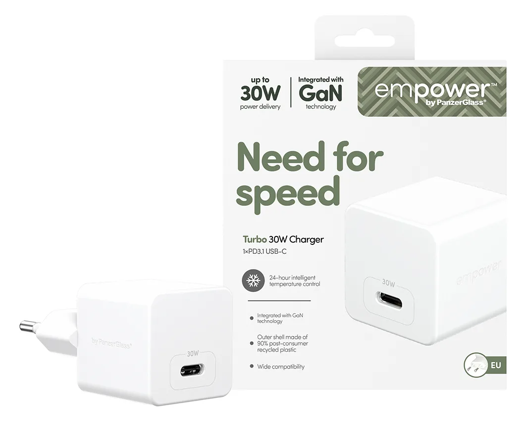 PanzerGlass empower by PanzerGlass - Netzteil - 30 Watt - Power Delivery 3.1 (24 pin USB-C), Ansicht 2