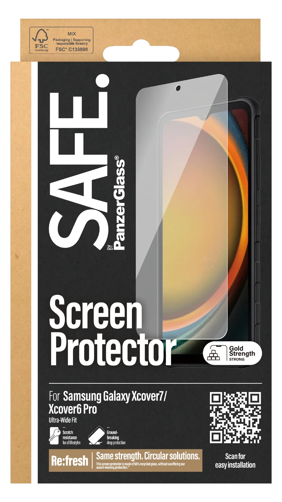 PanzerGlass SAFE. by PanzerGlass - Bildschirmschutz für Handy - 1 Stück(e) 161,49 x 72 mm 0,51 mm, Ansicht 4