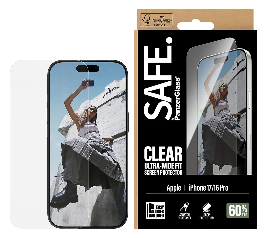 PanzerGlass SAFE. Screen Protector iPhone 17/16 Pro Ultra-Wide Fit, Ansicht 2