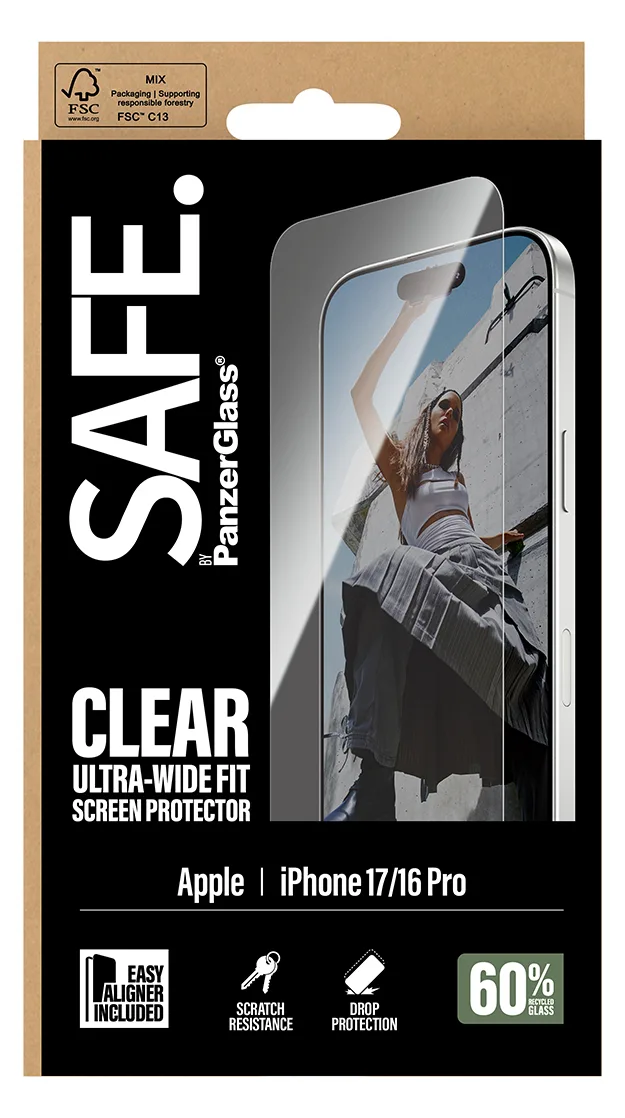 PanzerGlass SAFE. Screen Protector iPhone 17/16 Pro Ultra-Wide Fit, Ansicht 3