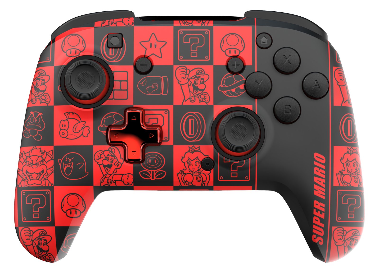 PDP REMATCH GLOW - Gamepad - Nintendo Switch - Nintendo Switch OLED - Kabellos - 9,14 m - Super Icon